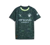 Puma Junior Manchester City 25/26 4Th Replica Shirt, Green, Size 9-10 Years Green