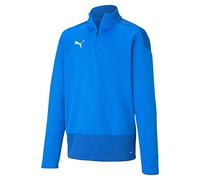 PUMA Boys' Team Goal 23 Training 1/4 Zip Top Jr Pullover, Electric Blue Lemonade-Team Power Blue, 164
