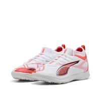 Puma Boys Ultra 5 Match Tt + Mid Jr Astro Turf Football Boots Unisex Kids in White-Bl - Size UK 4.5