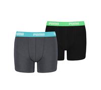 PUMA Boy's Underwear-Boxer Shorts-Basic (2-Pack), India Ink/Turquoise, 122-128 (Pack of 2)