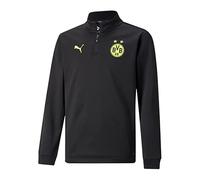 PUMA BVB 09 Borussia Dortmund 1/4 Zip Up Kids Prematch Sweater 765022 05 Black