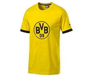 Puma BVB Tee Men's T-Shirt with BVB Badge, Men, T-Shirt, T-shirt BVB Badge Tee, cyber yellow-Black
