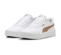 PUMA Carina 3.0 Animal JR Sneaker, White-Light Sand Gold, 6 UK