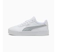 PUMA Women's Carina 3.0 Aqua Metallics Sneaker, White Silver, 4.5 UK