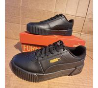 Puma Carina L Women's Black Trainers UK4 - Leather/Rubber Work/Casual Shoes