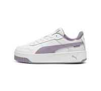 Puma Carina Street Jr Sneaker, White-Pale Plum Silver, 3 UK