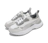 Puma Cassia Mix White Flat Light Gray Women Casual LifeStyle Shoes 391959-02