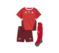 Puma Childrens Unisex Youth Switzerland Football 2024 Home MiniKit - Red - Size 3-4Y
