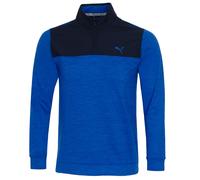 PUMA Cloudspun Colourblock Zip Neck Sweater Blue S