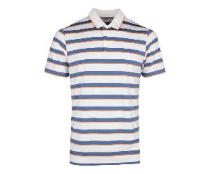 Puma Cloudspun Stripe Polo - White/Dark Indigo - M Size: Medium