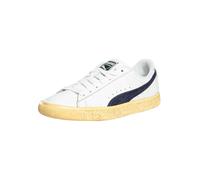 PUMA Men's Clyde Vintage Leather Trainers, White/Navy
