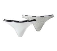 Puma Cotton Modal Stretch 2-Pack Iconic Bikini Brief, White/Grey