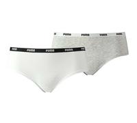 Puma Cotton Modal Stretch 2-Pack Iconic Hipster Brief, White/Grey