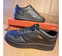 Puma Court Classic Trainers UK10, in Black/Gold with SoftFoam+ Cushioning - New