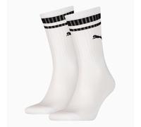 PUMA Crew Heritage Stripe Socks Unisex (2-Pack), White, size 9-11