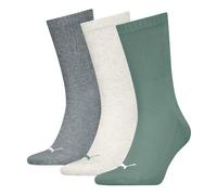 PUMA Cushioned Crew Sock, Green/Grey, 35-38 (Pack of 3)