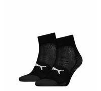 PUMA Sport Cushioned Quarter Socks 2 Pack, Black, size 6-8