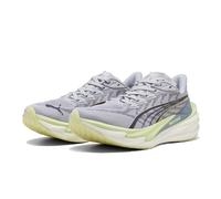 Puma Deviate Nitro 4 Women's Running Shoes | UK 7 in Vibrant Silver/Apple Spritz