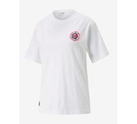 Puma Downtown Relaxed Graphic Short Sleeve T-Shirt White Women - M