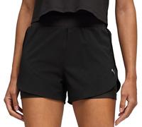 Puma DreamRun dryCELL Womens Running Shorts Black 2 In 1 3 Inch Twin Short Run