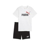 Puma Junior Unisex T-Shirt and Short Set - Black/White, Puma White, Size 9-10 Years Puma White