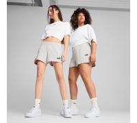 PUMA Ess Small No. 1 Logo 4" Shorts Women, Light Grey Heather, size Large