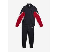 Puma Essential Block Poly Tracksuit Black Red White - M