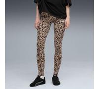 PUMA Essentials Animal Print Leggings Women, Toasted Almond, size Large