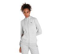 Puma Womens Essentials Full-Zip Hoodie - Grey Cotton - Size X-Large
