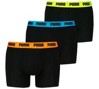 Puma 3-Pack Everyday Basic Boxer Briefs, Black w/ orange/blue/yellow - XXL