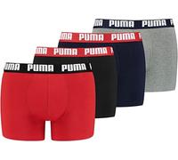 PUMA Everyday Comfort Cotton Stretch 4-Pack Boxers, Black Combo