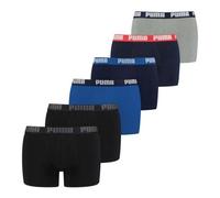PUMA Mens 6 Pack Basic Underwear Boxers Blue/Black M