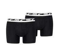 Puma Men's 2-Pack Everyday Multi Logo Boxer Briefs, Black - Black/Black - Size: XXL