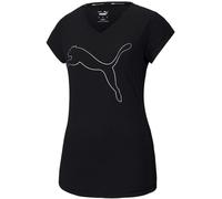Puma Favourite Heather Cat Womens Training Top Black Short Sleeve Run T-Shirt