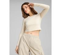 Puma female Wardrobe Ess Cotton Rich Crop Top - L - Cream, Cream