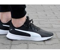 PUMA Unisex Flyer Runner Mesh Running Shoe, Puma Black-Puma White, 9 UK