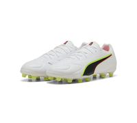 PUMA Unisex King 20 Match Firm Ground/Artifical Ground Football Boots, PUMA Black-PUMA White-PUMA Gold, 13 UK