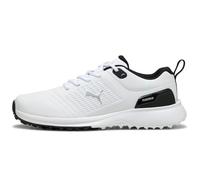PUMA 2025 FUSION PLUS SPIKELESS GOLF SHOES - WHITE / BLACK - 8 UK