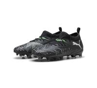PUMA Future 8 Match FG/AG JR Soccer Shoe, Black Silver-Fluo Green, 10 UK