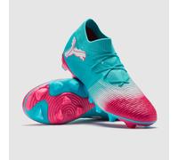 PUMA Future 8 Match Re-Charge FG/AG Football Boots Unisex, Hero Blue/White/Sunset Pink, size 9.5