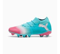 PUMA Future 8 Match Re-Charge FG/AG Football Boots Unisex, Hero Blue/White/Sunset Pink, size 10.5