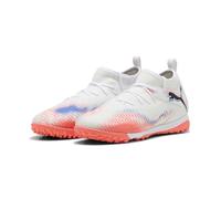 PUMA Future 8 Match TT + MID JR Soccer Shoe, White Black-Glowing RED, 3.5 UK