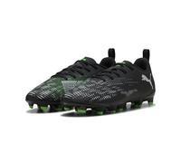 PUMA Future 8 Play FG/AG JR Soccer Shoe, Black Silver-Fluo Green, 11 UK
