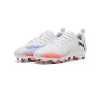 PUMA Future 8 Play FG/AG JR Soccer Shoe, White Black-Glowing RED, 4 UK