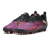 PUMA Future 8 Play MG JR Soccer Shoe, Black White-Glowing RED, 4.5 UK