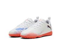 PUMA Future 8 Play TT JR Soccer Shoe, White Black-Glowing RED, 2 UK