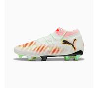 PUMA Future 8 Ultimate Launch FG Football Boots Unisex, White/Black/Lime Squeeze