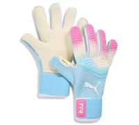 PUMA Future Pro RE-Charge Goalkeeper Gloves for Kids and Teens 9.5, Sunset Pink Hero Blue White