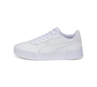 PUMA Girls Carina 2.0 Jr Sneaker, Puma White Puma White Puma Silver, 3 UK