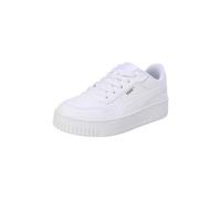 PUMA Girls Carina Street Ps Sneaker, Puma White Puma White Puma Gold, 11 UK Child Narrow